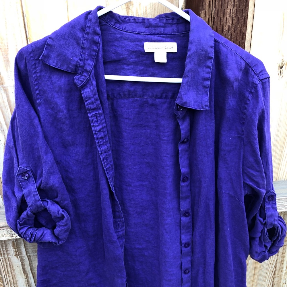 Coldwater Creek purple button down blouse